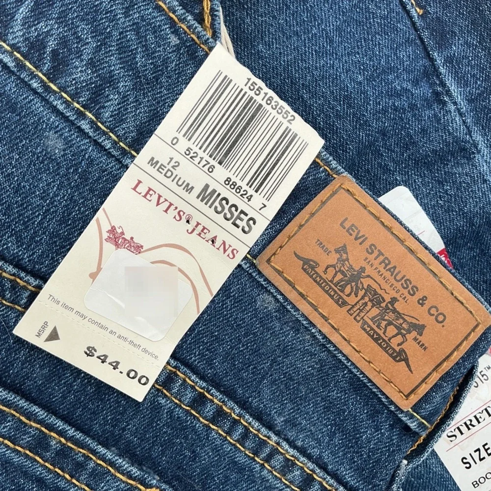 Levi's 515 Bootcut Jeans Womens 12M Blue Stretch Denim Y2K Dark Wash Cowgirl